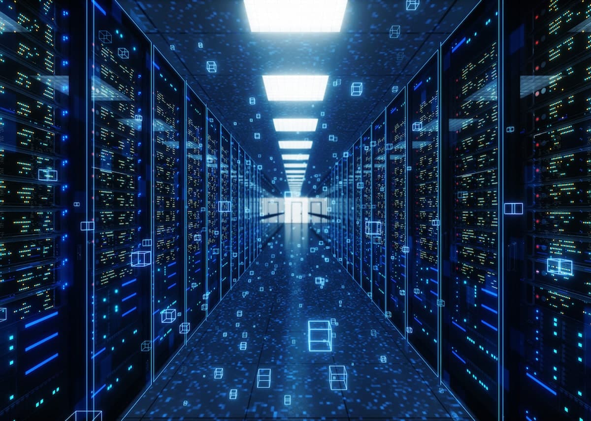 Digital infrastructure visual representing continuous remote security coverage.